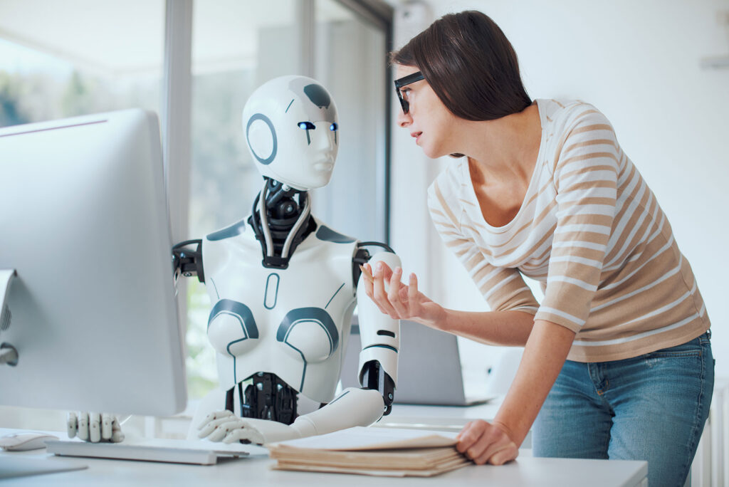 woman and ai robot working together 2023 11 27 04 53 10 utc